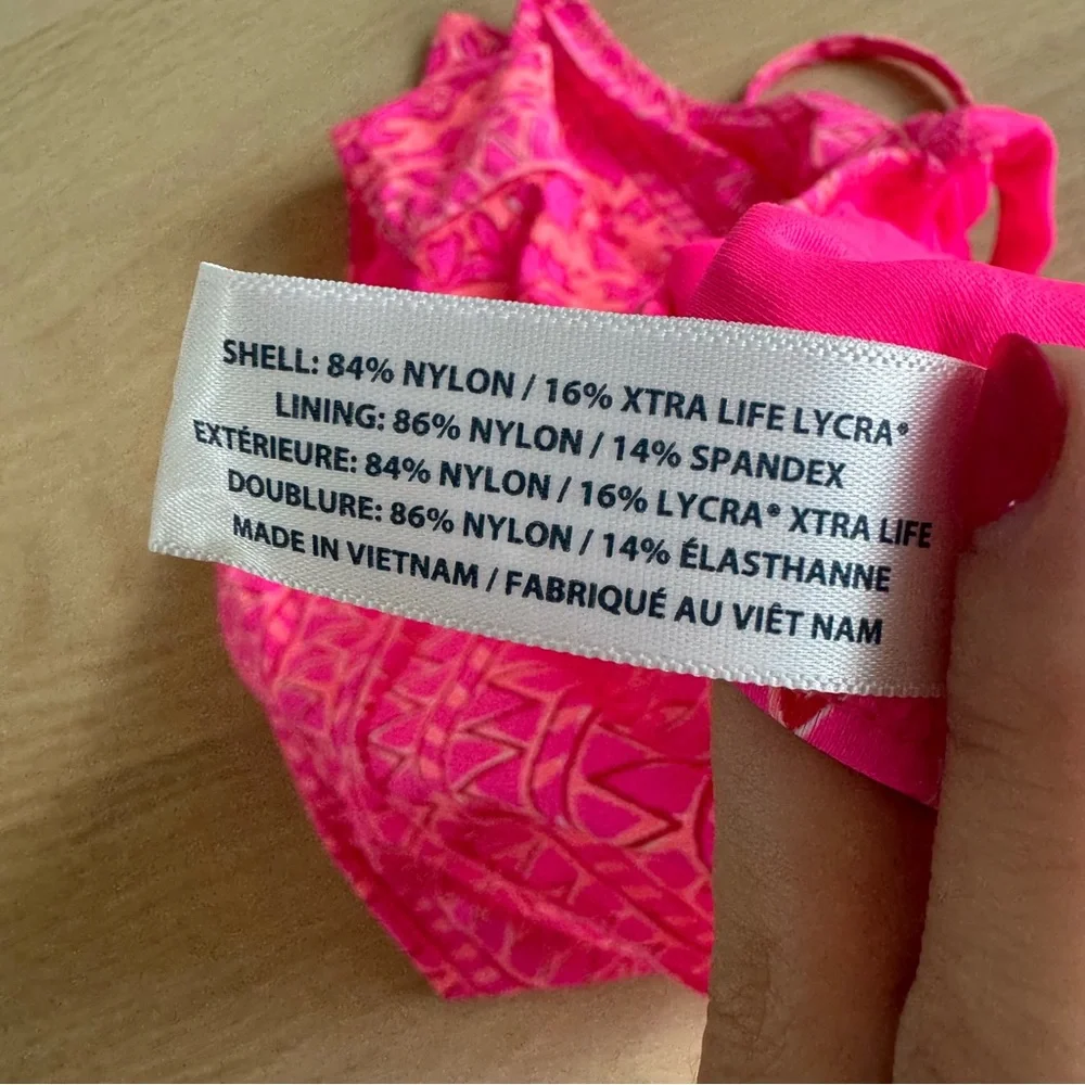 Vineyard‎ Vines Kids Neon Pink Tie Front One-Piece Swimsuit Size XL (16)